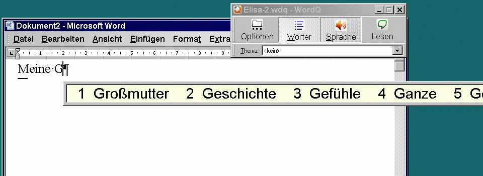 WordQ in Aktion